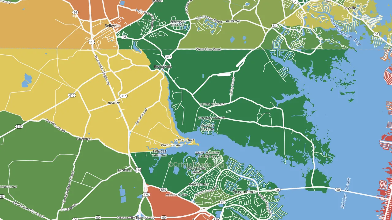 21813, MD Map of Theft Rates