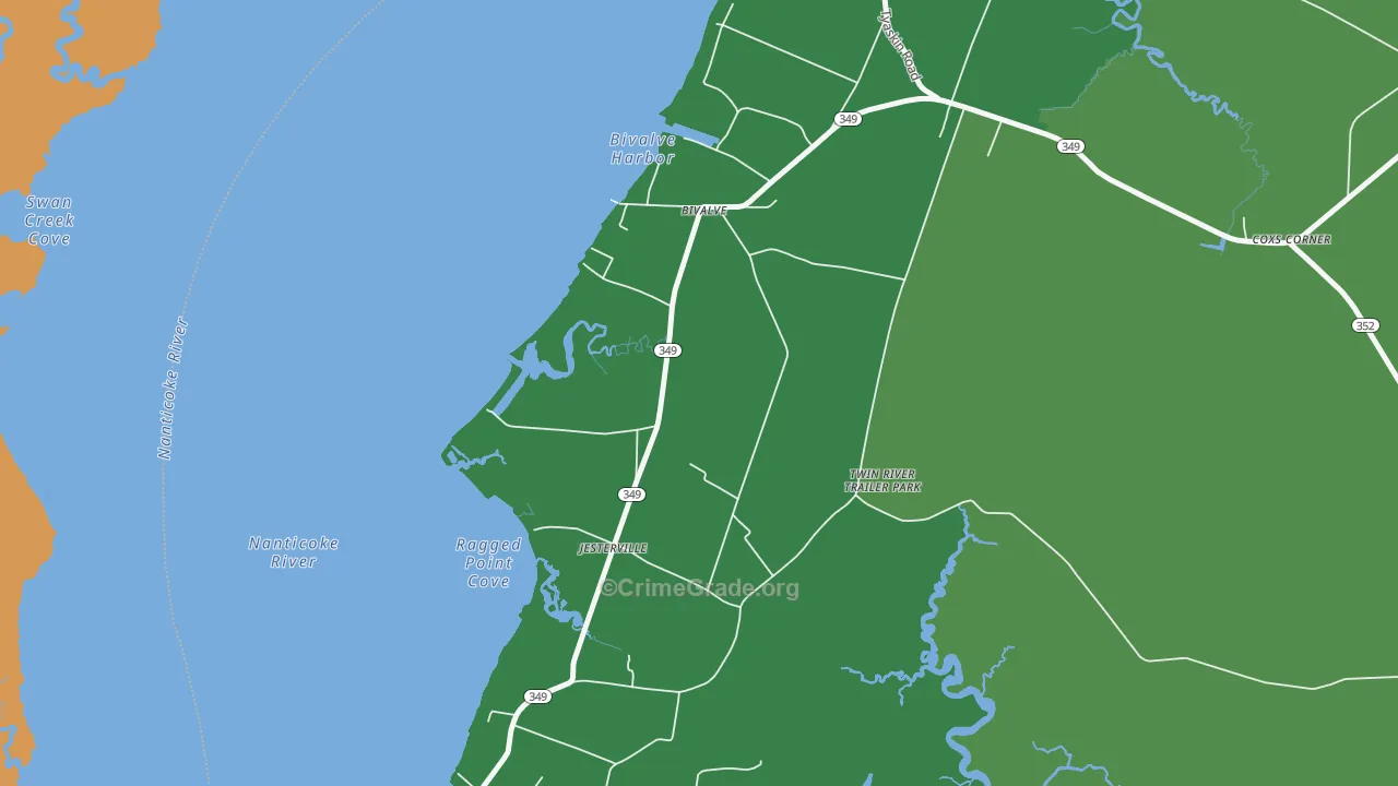 21814, MD Map of Theft Rates