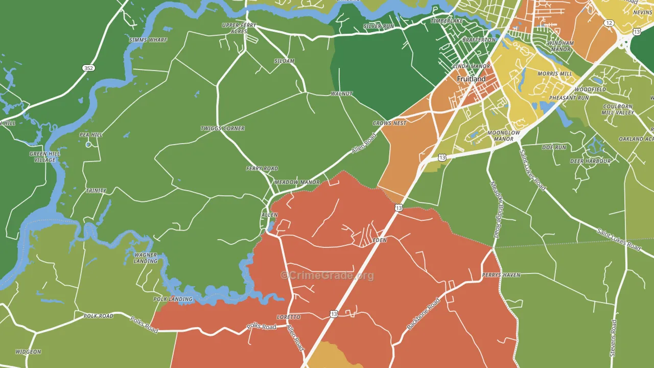 21822, MD Map of Theft Rates