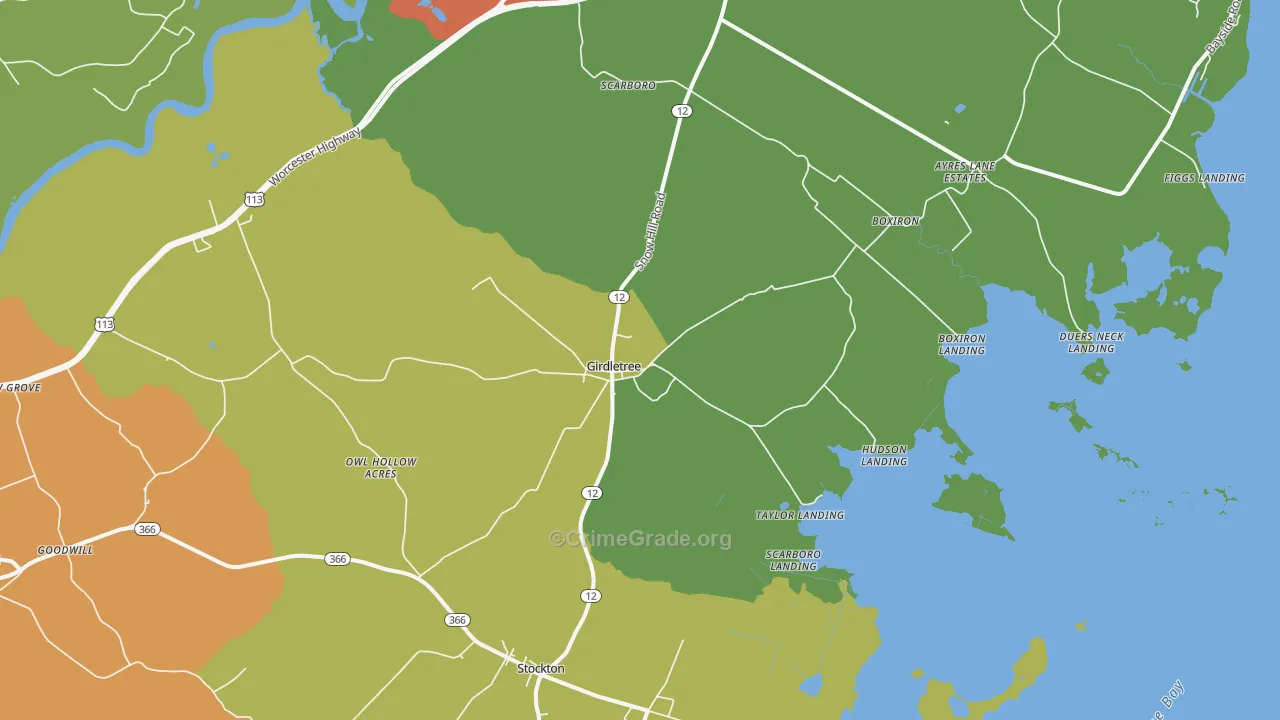 21829, MD Map of Theft Rates