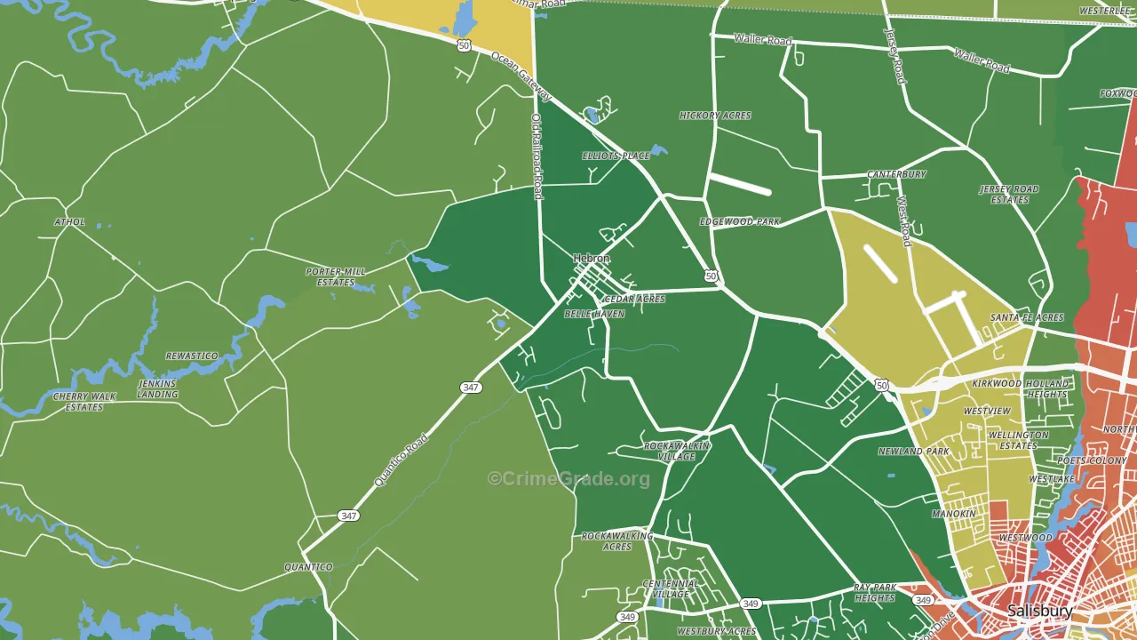 21830, MD Map of Theft Rates