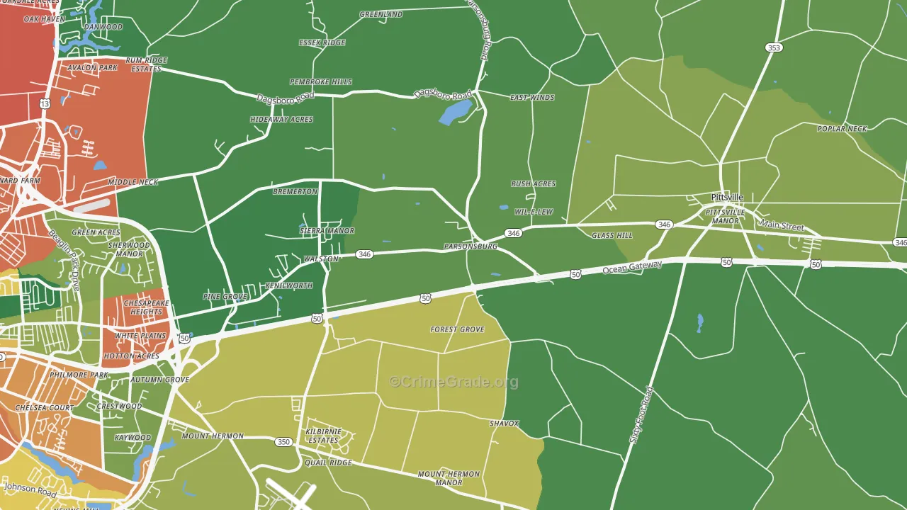 21849, MD Map of Theft Rates
