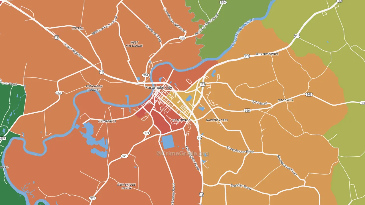 21851, MD Map of Theft Rates