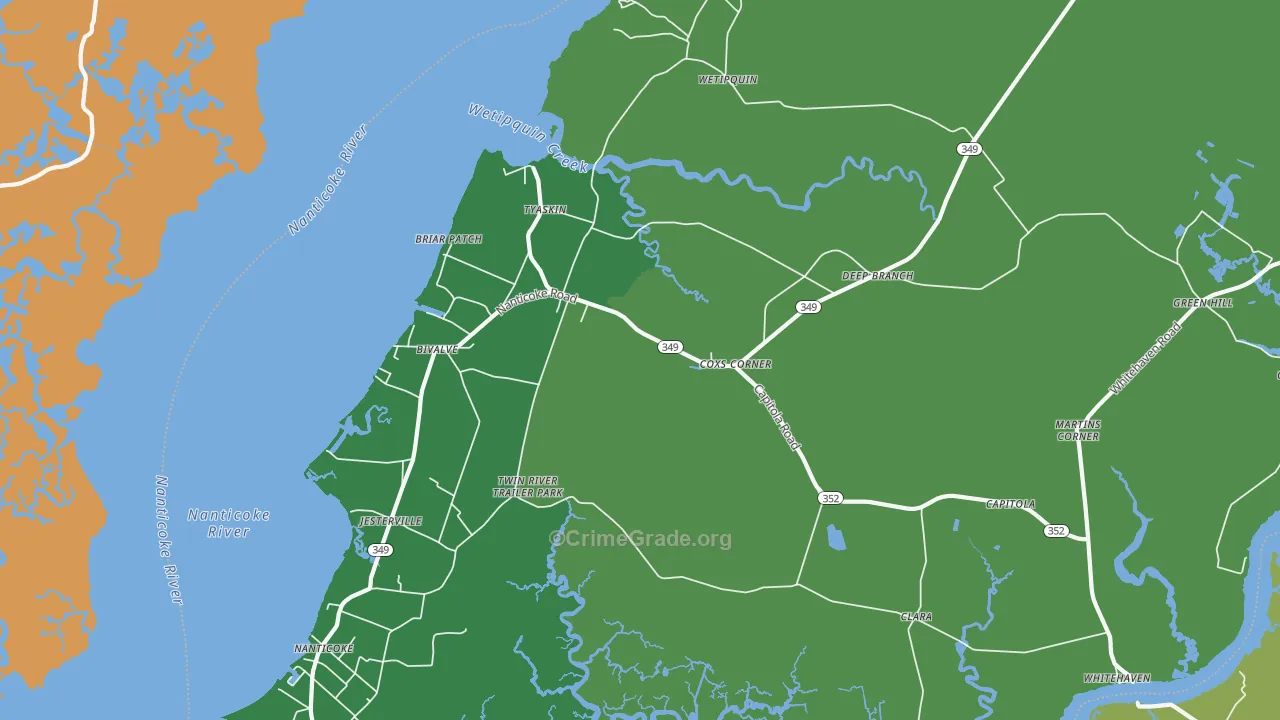 21865, MD Map of Theft Rates