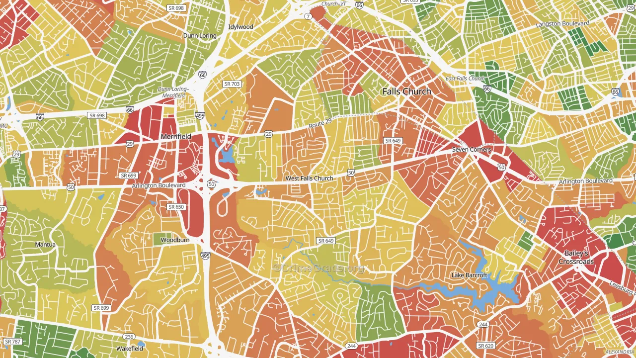 22042, VA Map of Theft Rates