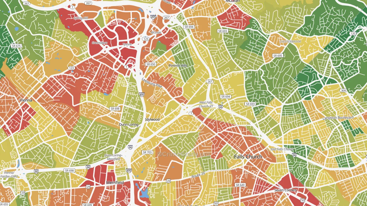 22043, VA Map of Theft Rates