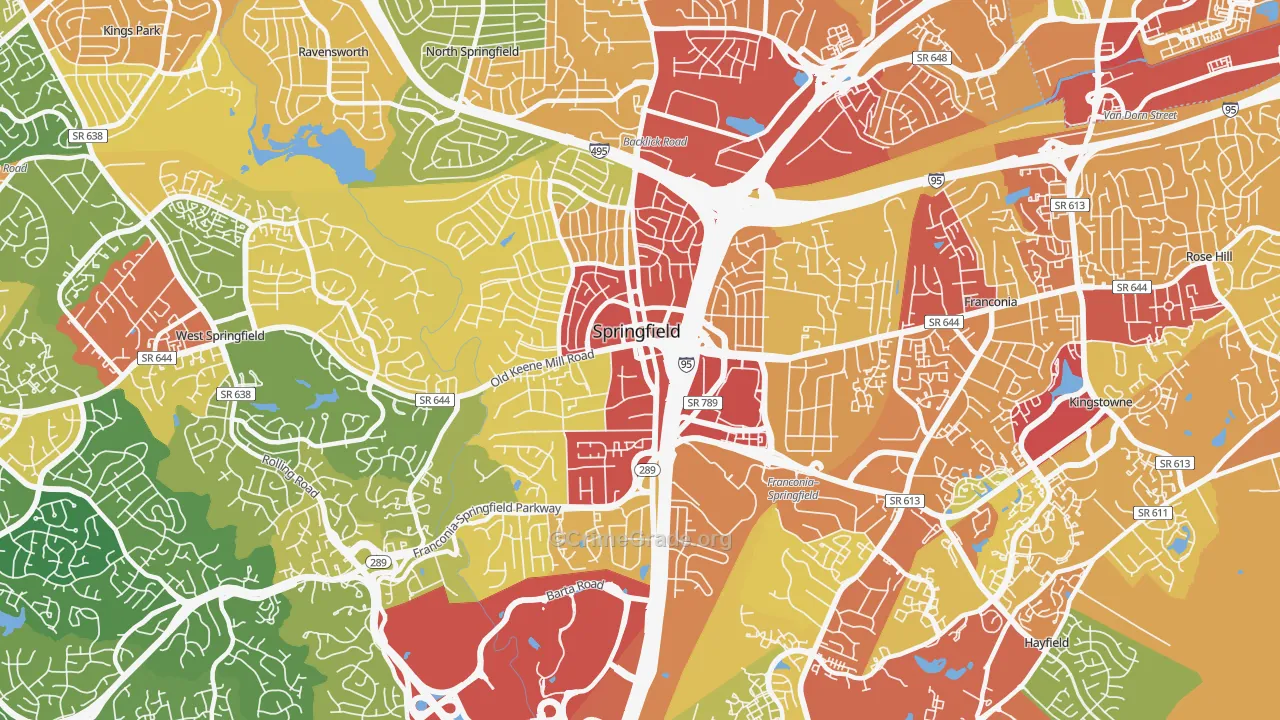 22150, VA Map of Theft Rates