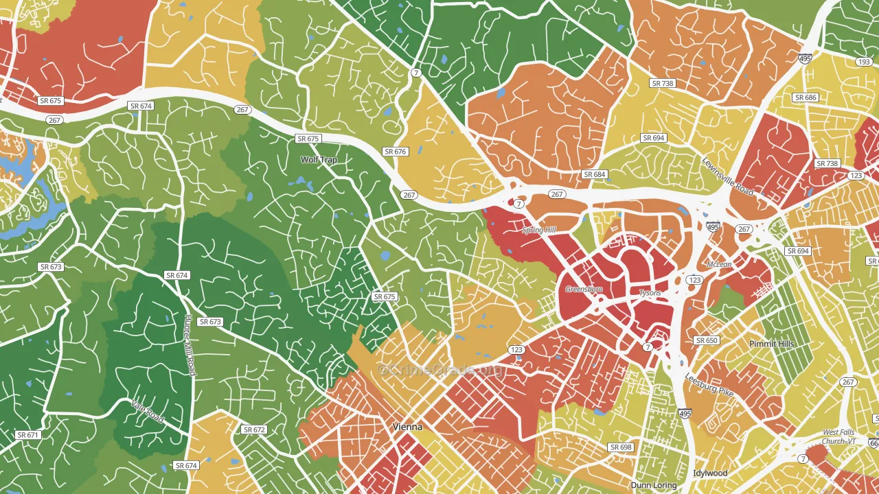 22182, VA Map of Theft Rates