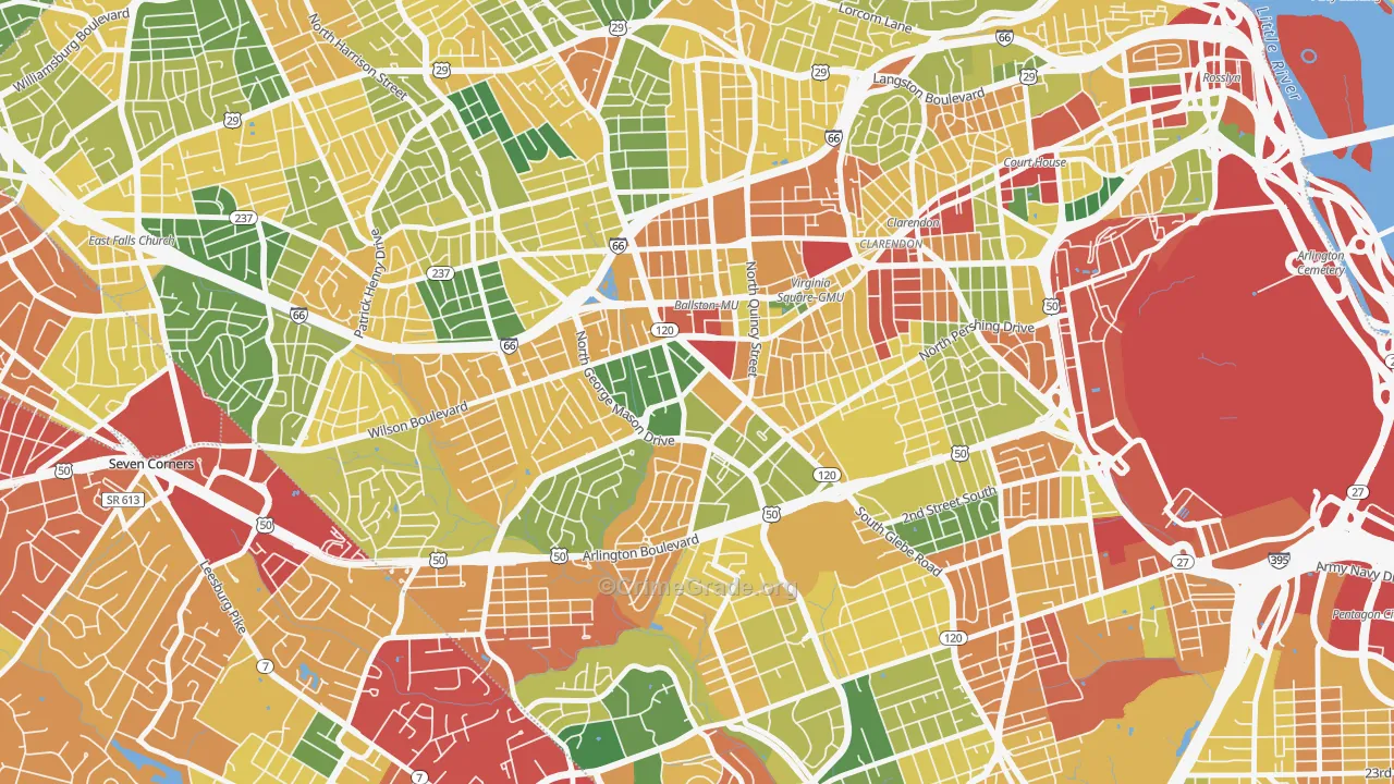 22203, VA Map of Theft Rates