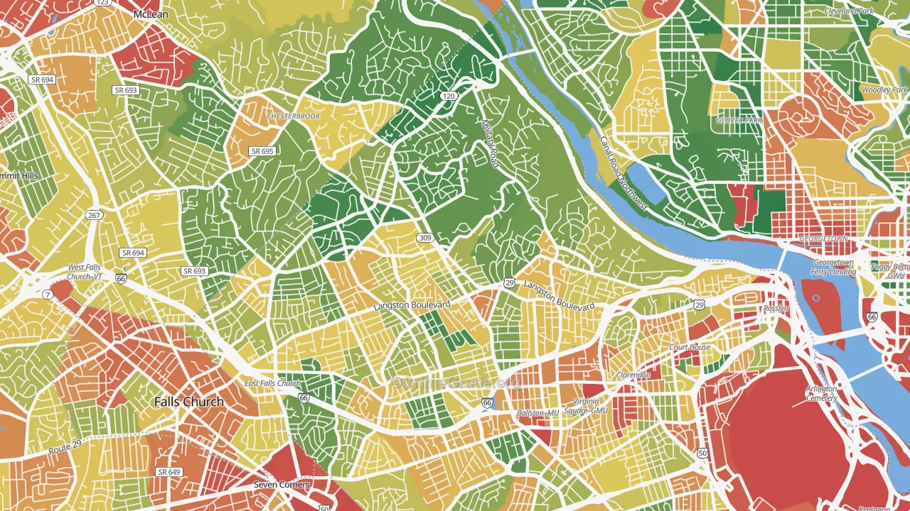 22207, VA Map of Theft Rates