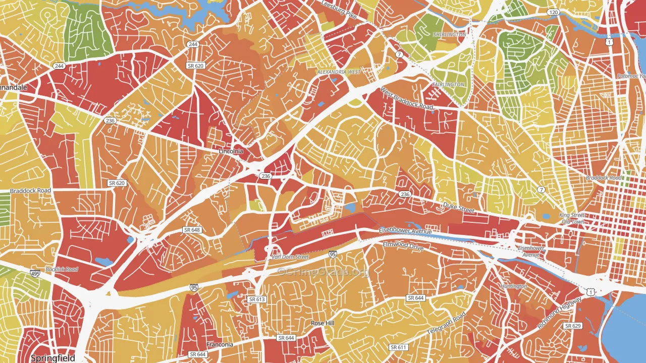 22304, VA Map of Theft Rates
