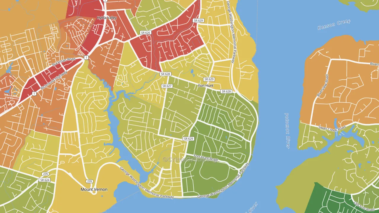 22308, VA Map of Theft Rates