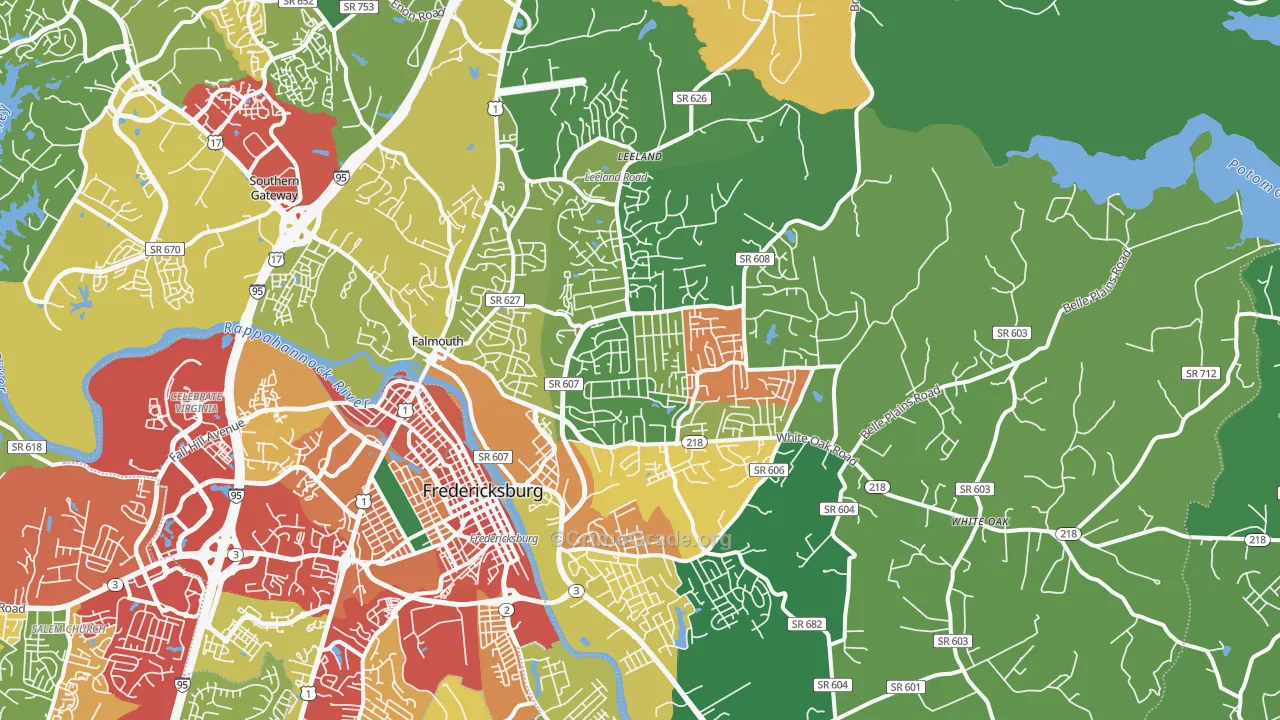22405, VA Map of Theft Rates