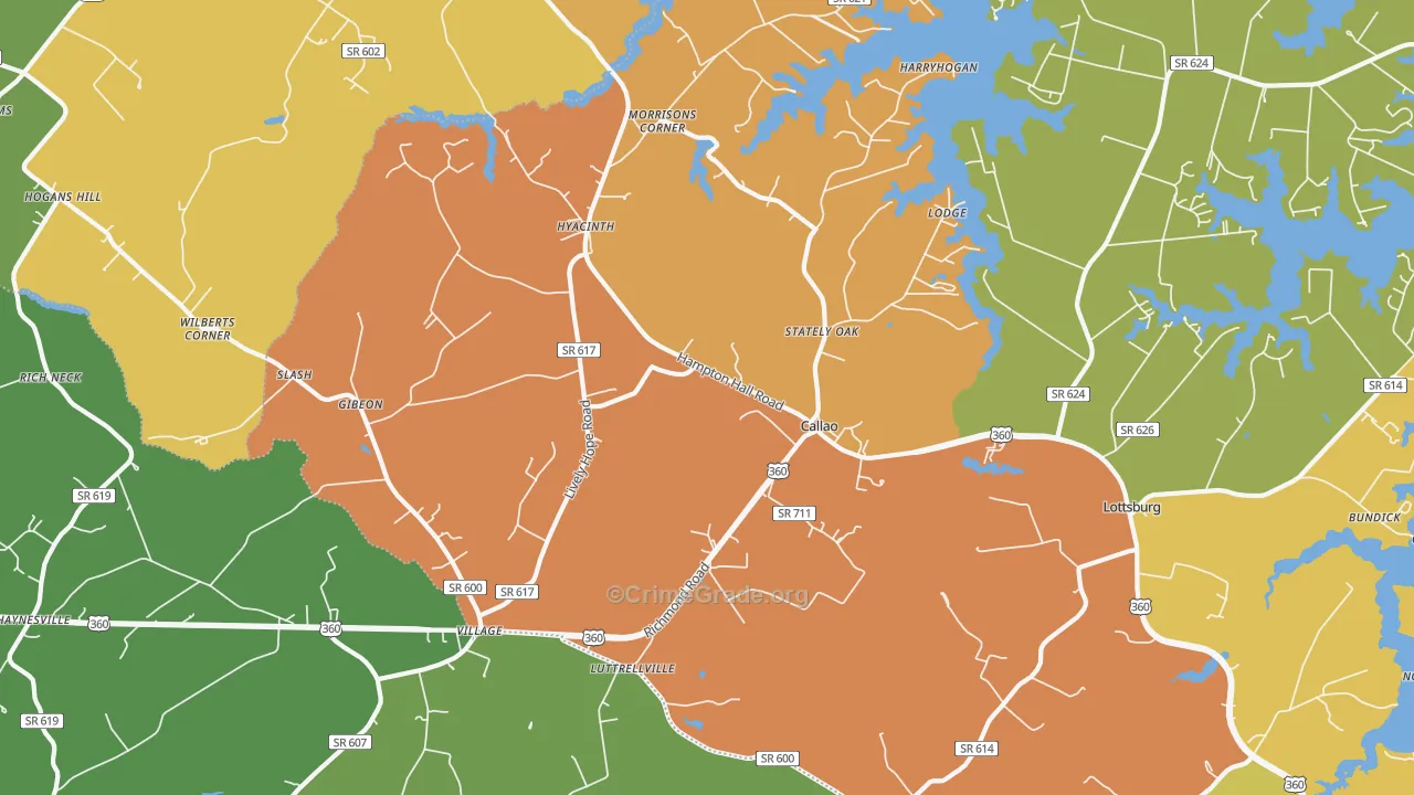 22435, VA Map of Theft Rates