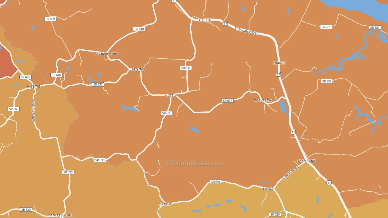 22436, VA Map of Theft Rates