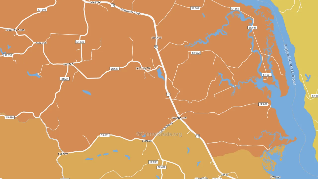 22438, VA Map of Theft Rates