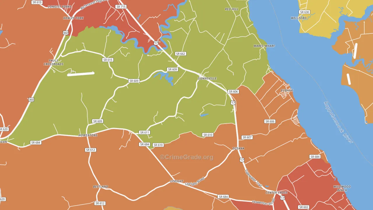22454, VA Map of Theft Rates
