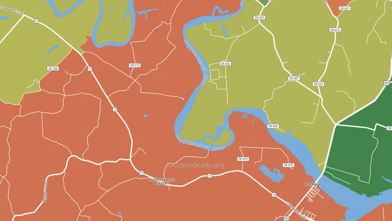 22538, VA Map of Theft Rates