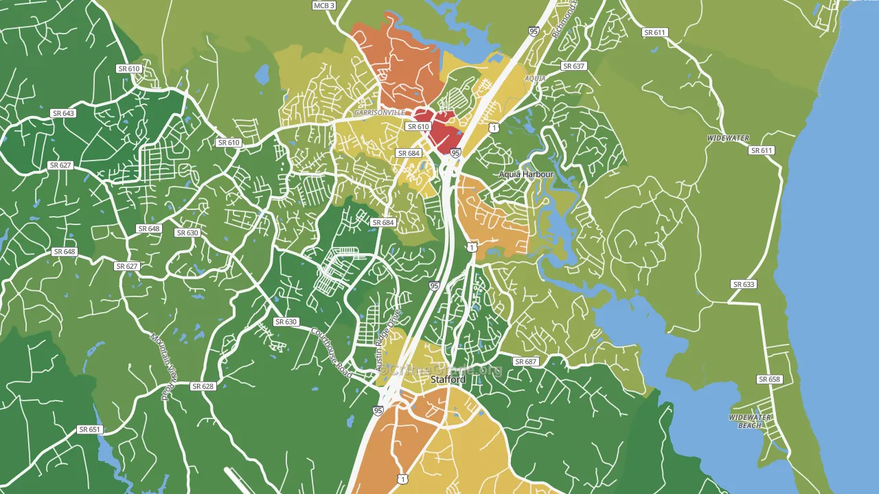 22554, VA Map of Theft Rates