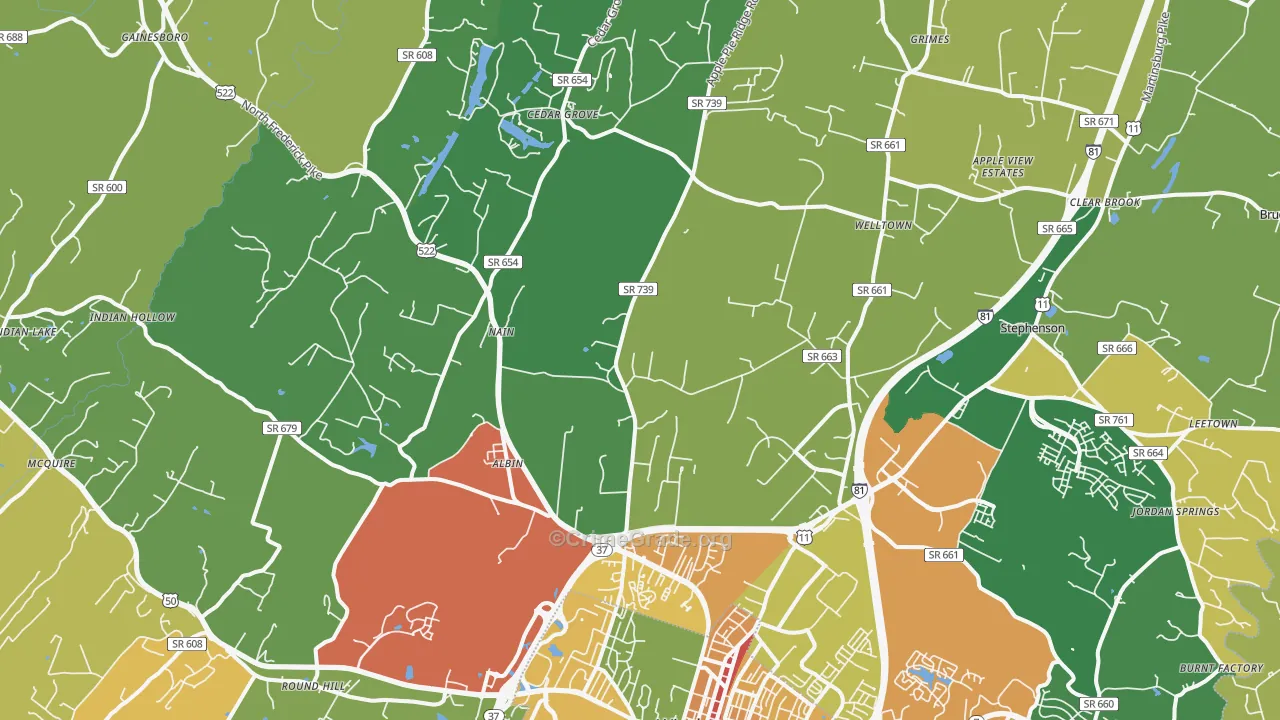 22603, VA Map of Theft Rates