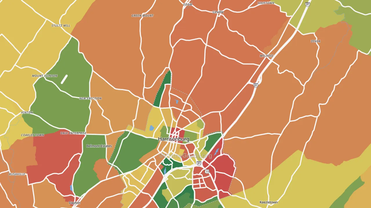 22802, VA Map of Theft Rates