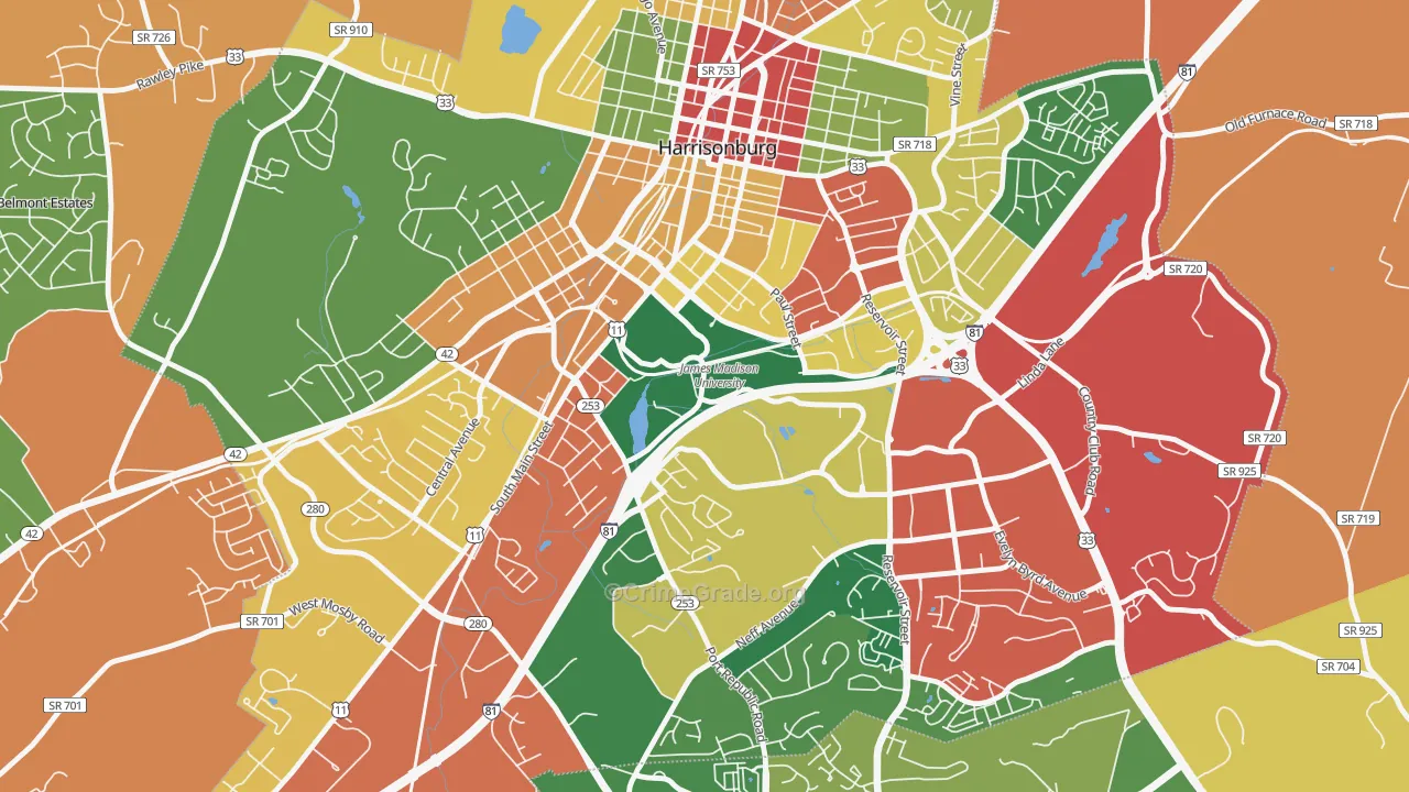 22807, VA Map of Theft Rates