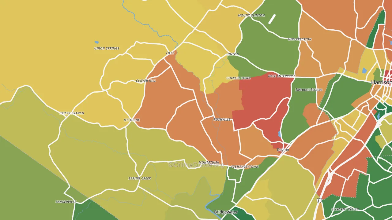 22821, VA Map of Theft Rates