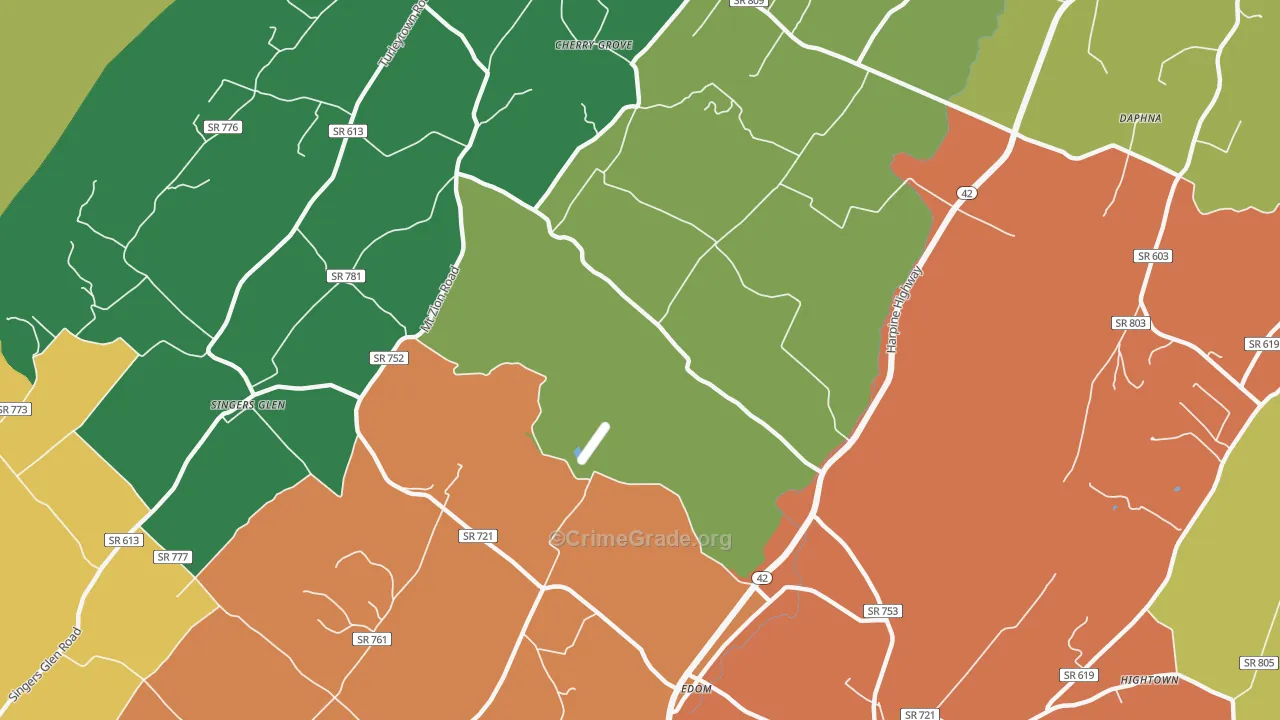 22834, VA Map of Theft Rates