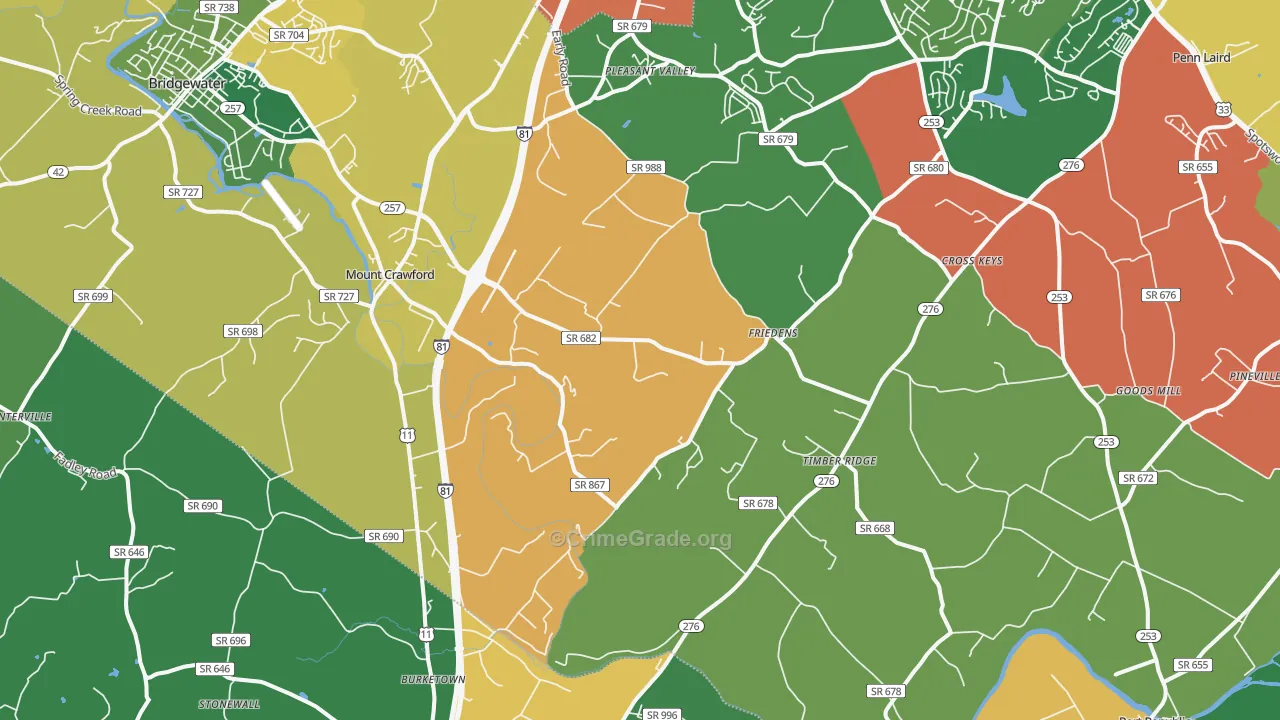 22841, VA Map of Theft Rates