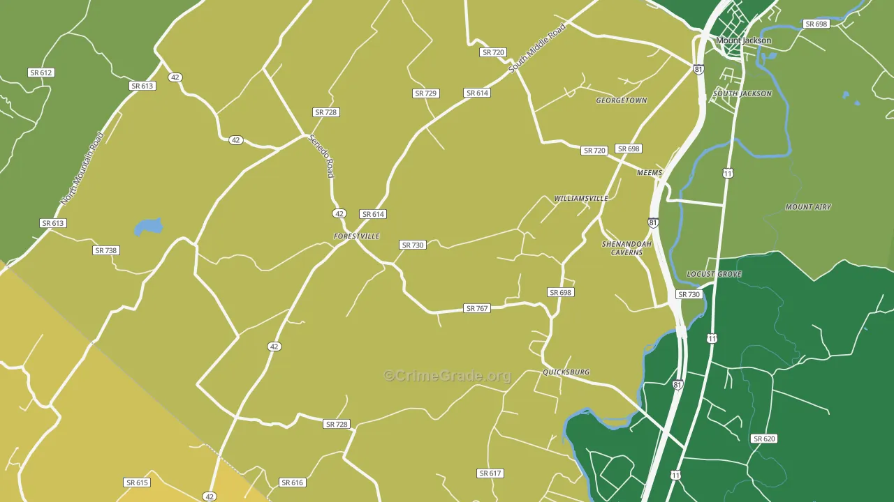 22847, VA Map of Theft Rates