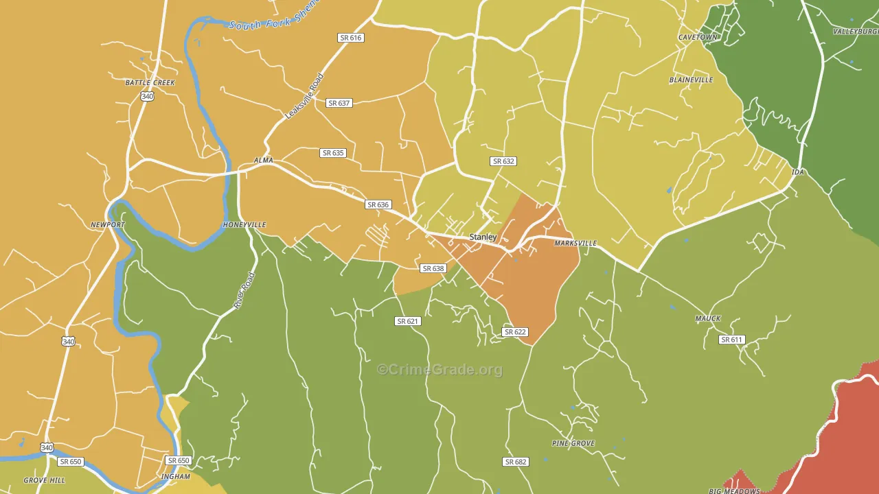 22851, VA Map of Theft Rates