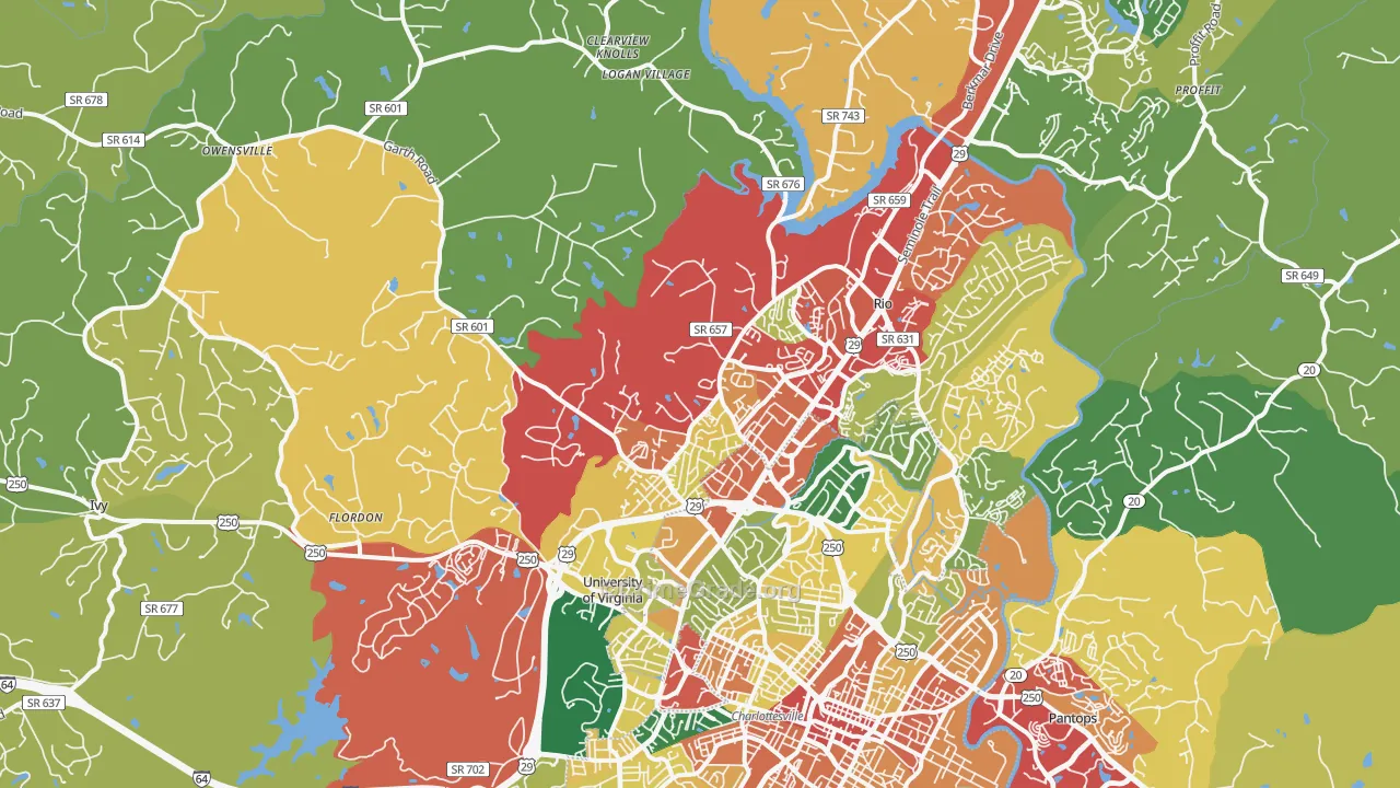 22901, VA Map of Theft Rates