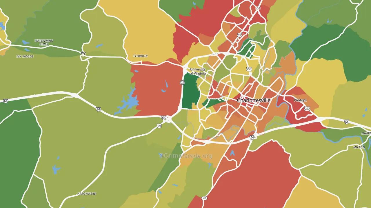 22903, VA Map of Theft Rates