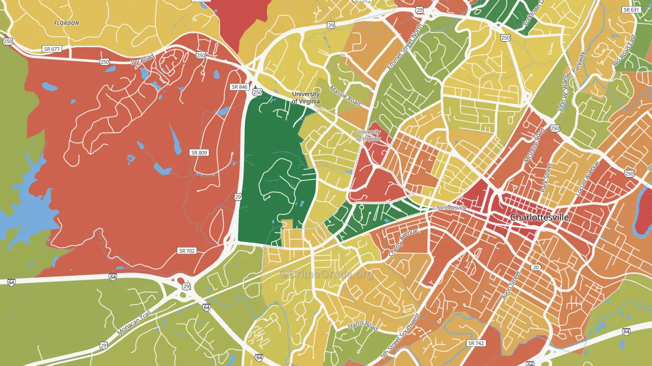 22904, VA Map of Theft Rates