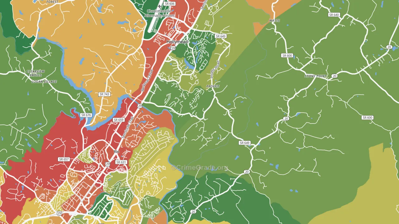 22911, VA Map of Theft Rates