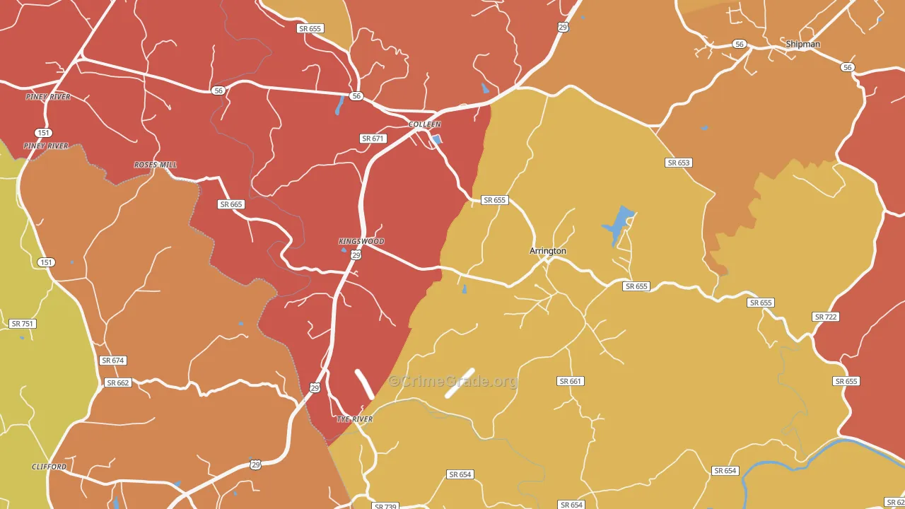 22922, VA Map of Theft Rates