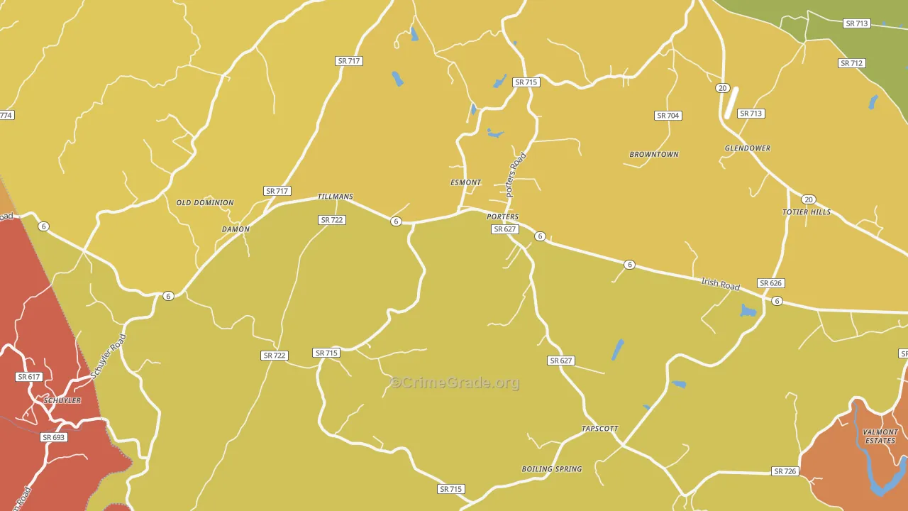 22937, VA Map of Theft Rates