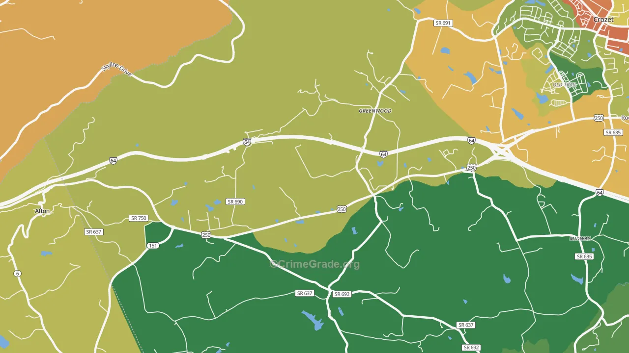 22943, VA Map of Theft Rates