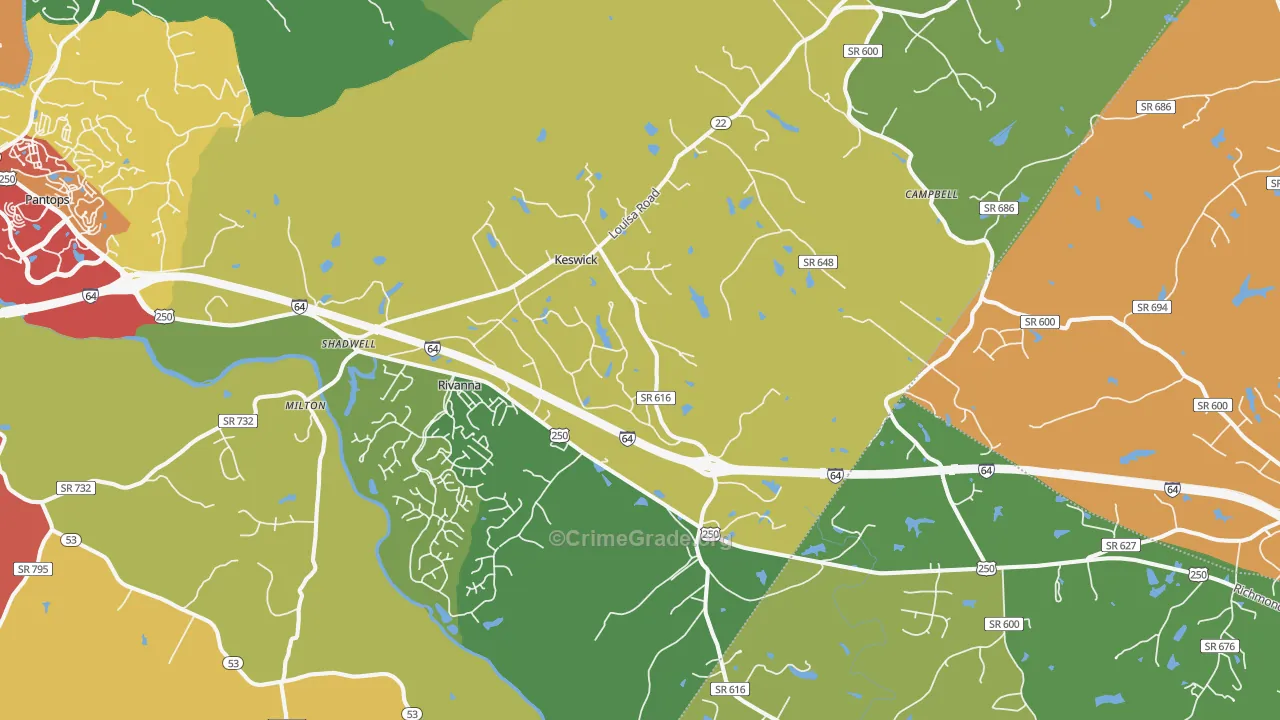 22947, VA Map of Theft Rates