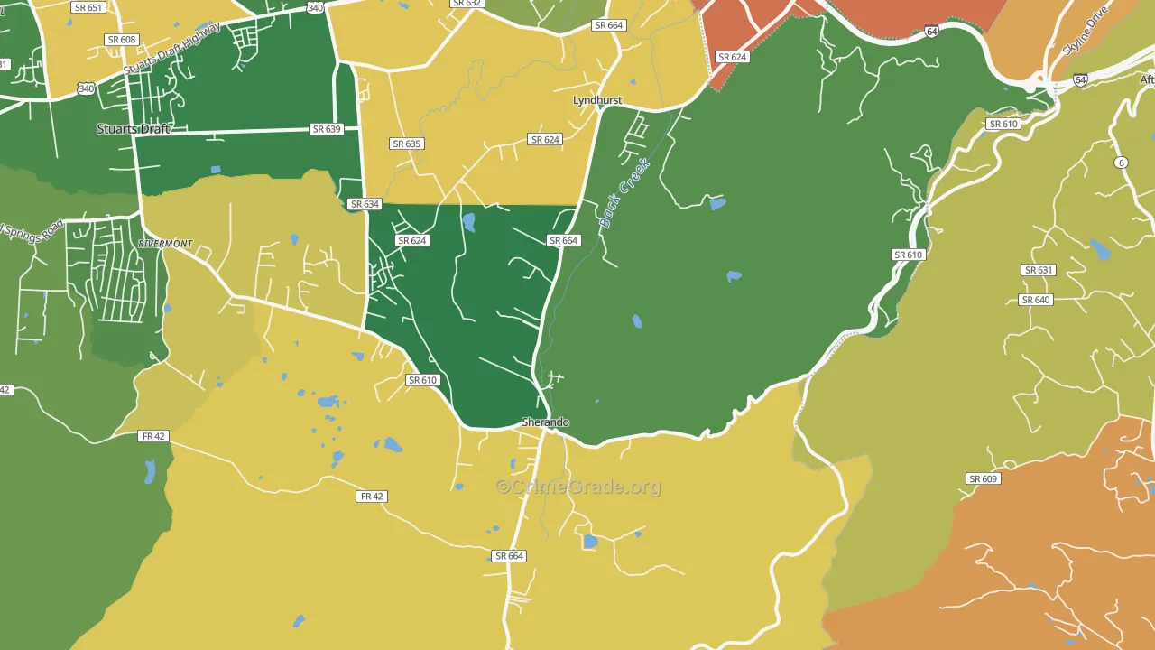 22952, VA Map of Theft Rates