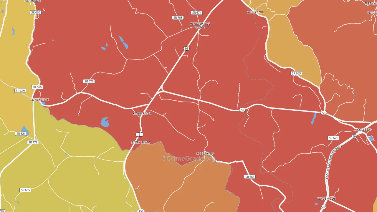 22964, VA Map of Theft Rates