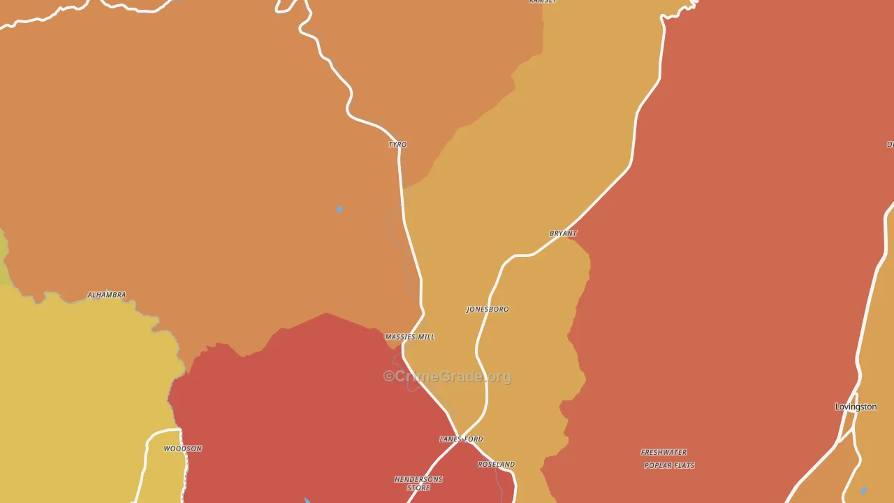 22967, VA Map of Theft Rates