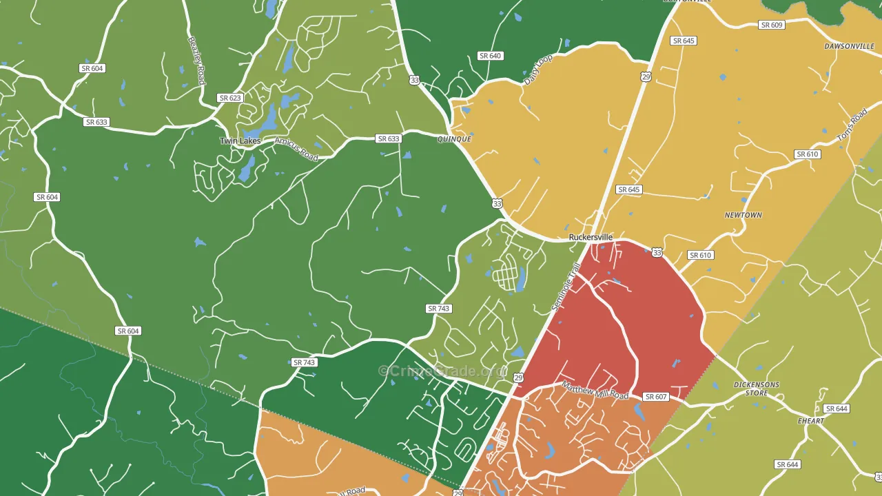 22968, VA Map of Theft Rates
