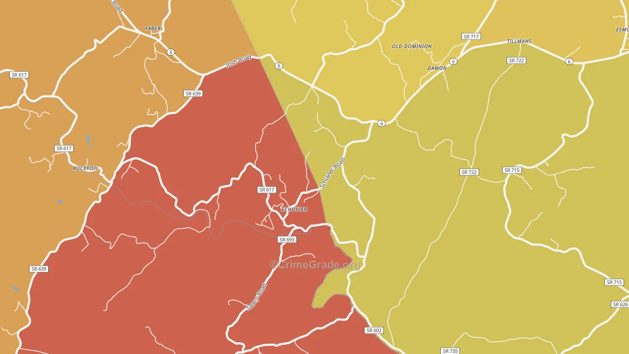 22969, VA Map of Theft Rates