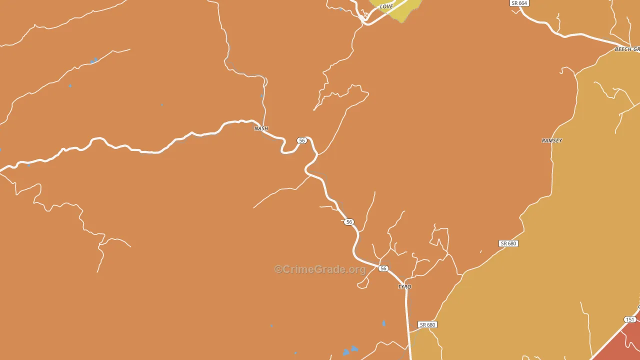22976, VA Map of Theft Rates
