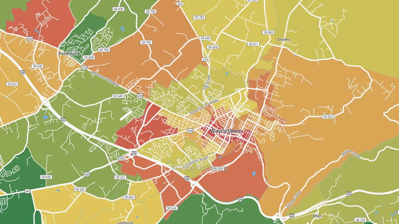 22980, VA Map of Theft Rates