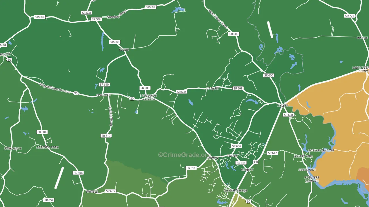 23009, VA Map of Theft Rates