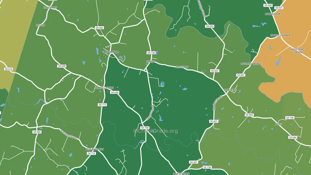 23015, VA Map of Theft Rates