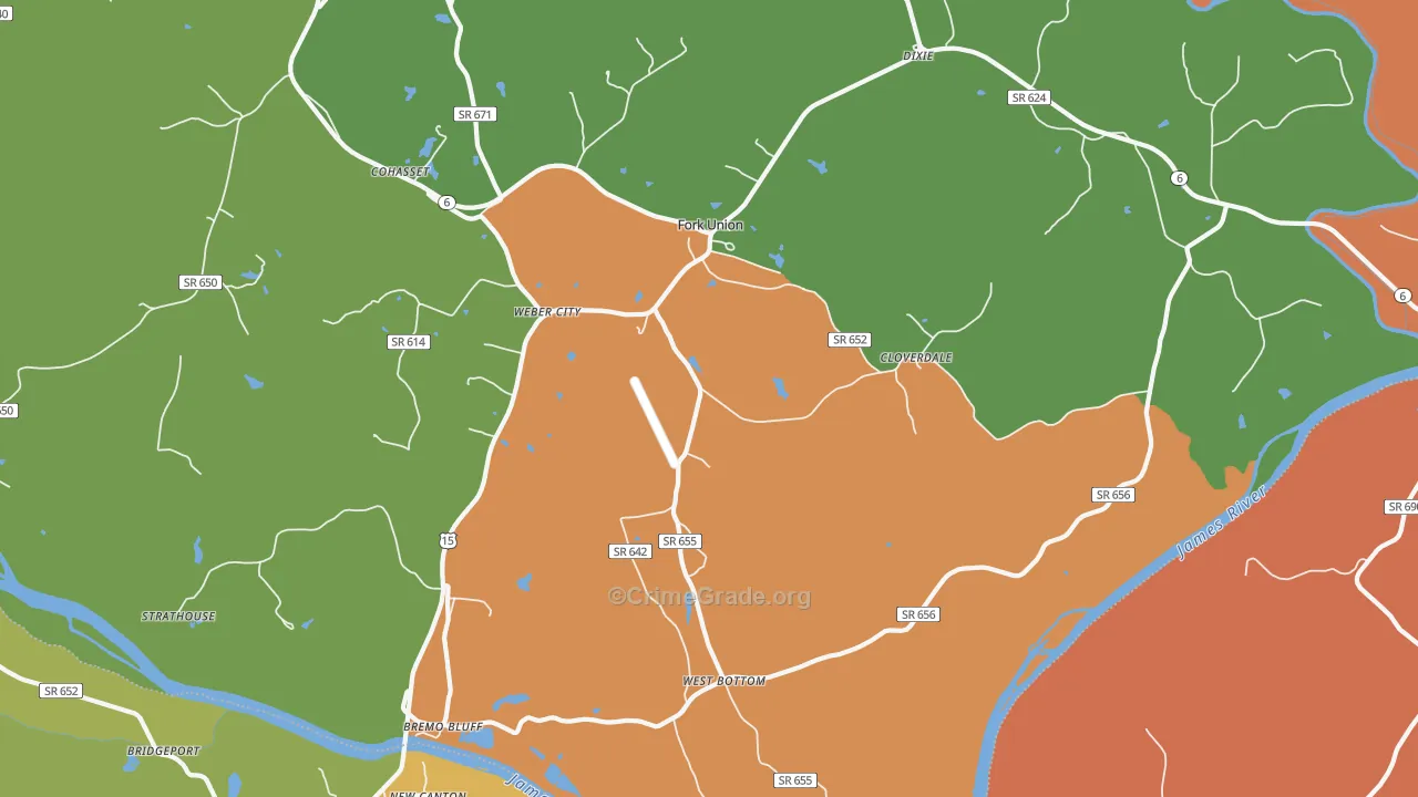 23022, VA Map of Theft Rates