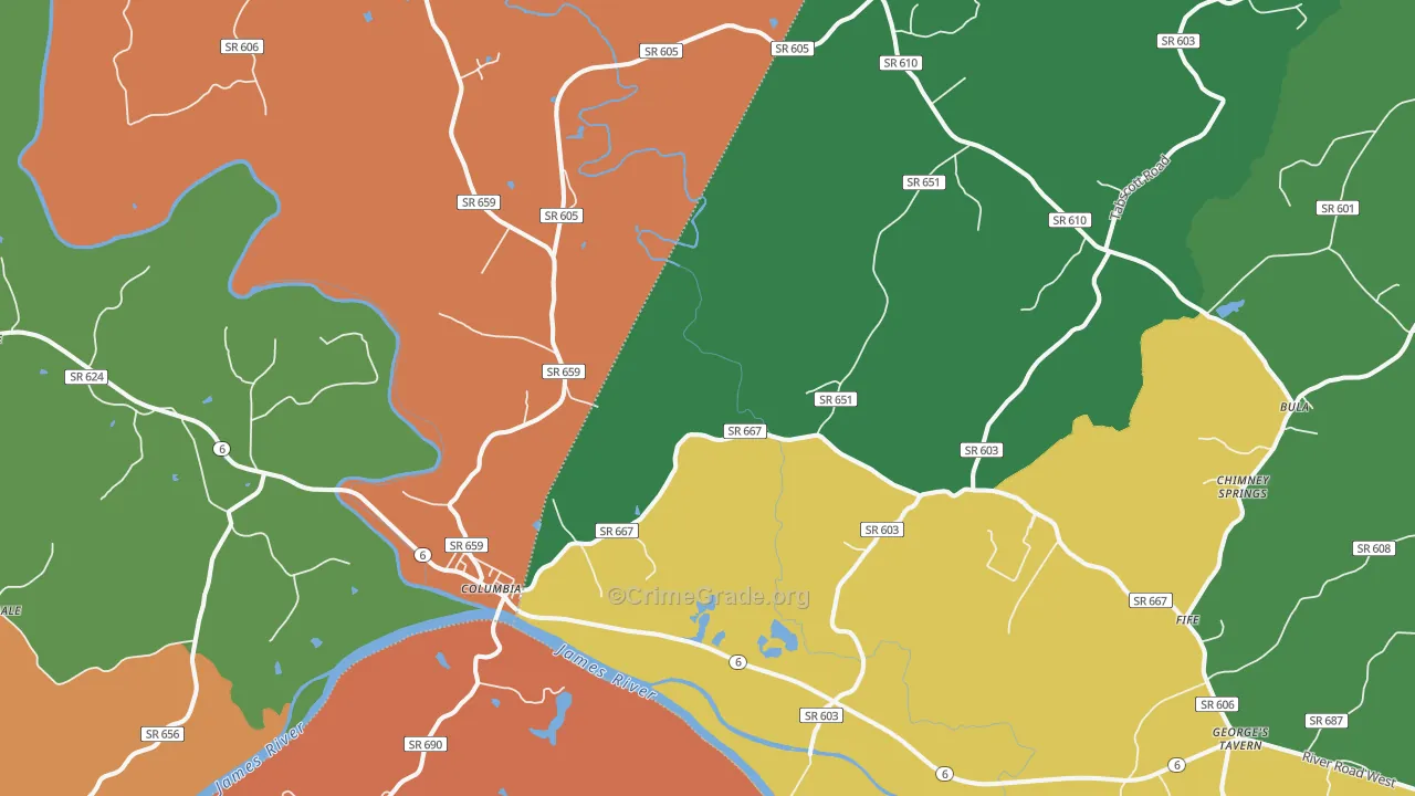 23038, VA Map of Theft Rates
